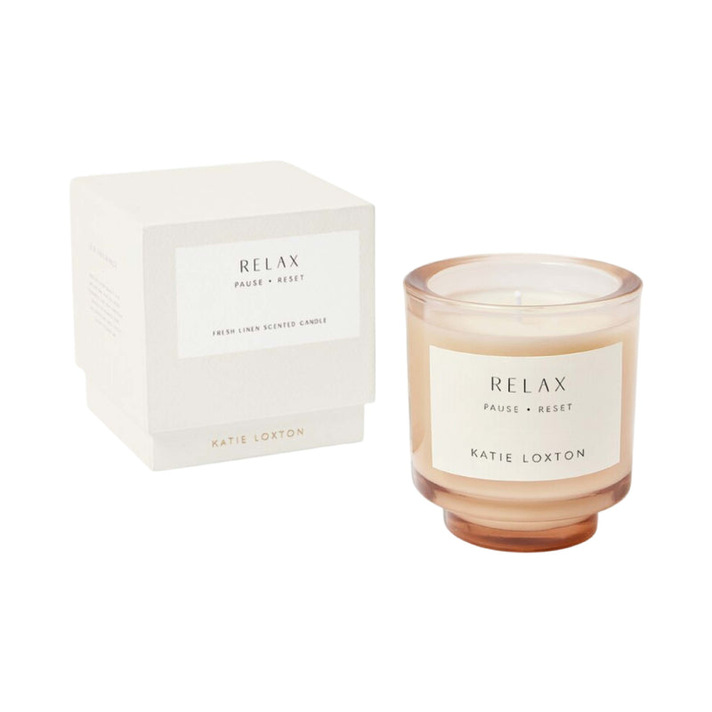 'Relax' Sentiment Candle | Fresh Linen & White Lily