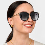 Sardinia Round Cat-Eye Sunglasses | Black