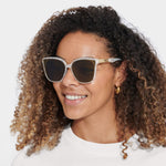 Savannah Sunglasses | White Marble