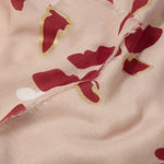 Scattered Petals Foil Print Scarf | Dusty Rose, Garnet Red & Gold