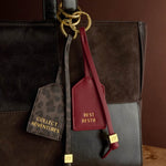 Sentiment Tag Bag Charm Keyring | Best Bestie | Crimson
