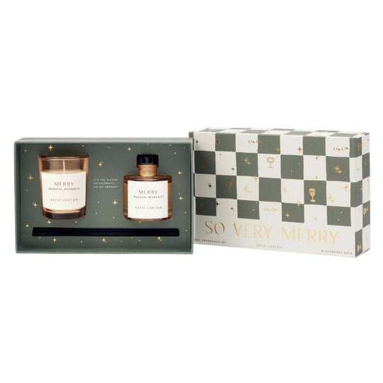 'So Very Merry' Mini Votive & Reed Diffuser Gift Set | Blackberry Noir