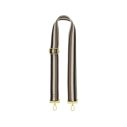 Stripe Canvas Bag Strap | Black/Mocha