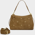 Alize Suedette Shoulder Bag with Eyelets | Caramel
