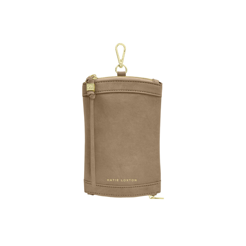Clip-On Suedette Sunglasses Case | Taupe