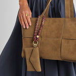 Suedette Purse with Cord | Caramel