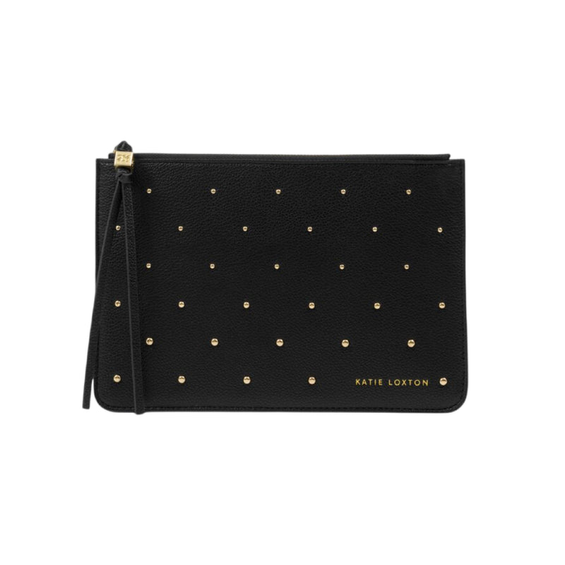 Tassel Studded Charm Pouch | Black