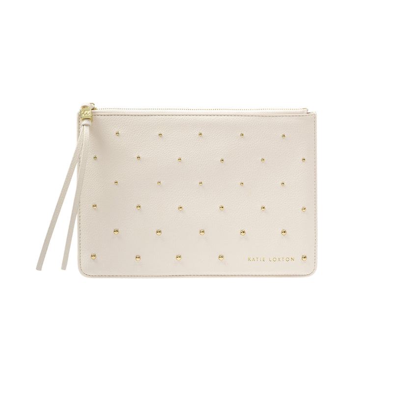 Studded Tassel Charm Pouch | Off White