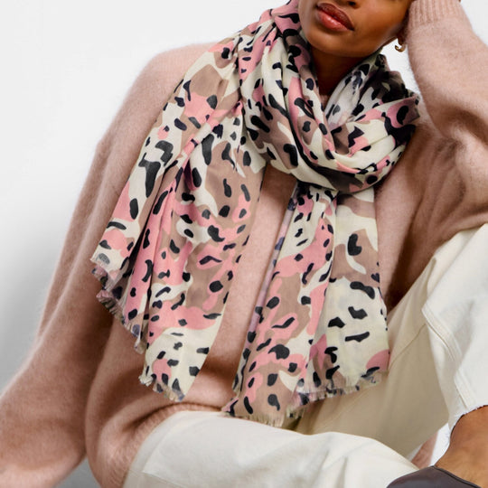 Tortoiseshell Print Scarf | Blush/Soft Taupe