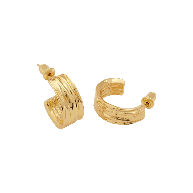 Waterproof Cleyo Hoop Earrings | Gold Plated