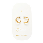 Waterproof 'Optimism' Amulet Hoop Earrings | Gold Plated