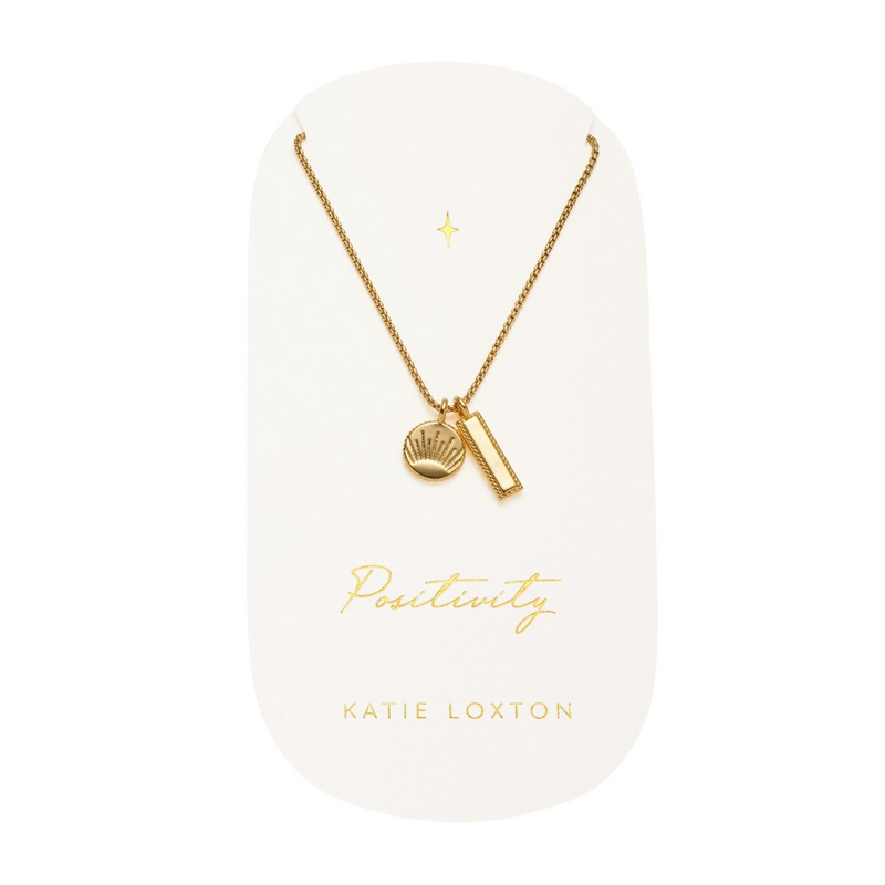 Waterproof 'Positivity' Charm Necklace | Gold Plated