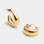 Waterproof 'With Love' Dome Hoop Earrings | Gold Plated