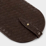 Woven Vegan Leather Glasses Sleeve | Chocolate