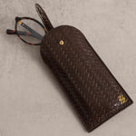 Woven Vegan Leather Glasses Sleeve | Chocolate