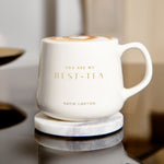 'You Are My Best-Tea' Porcelain Mug | White & Gold