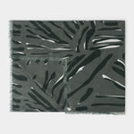 Zebra Print Scarf | Charcoal, Black & White