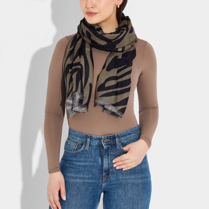 Zebra Print Scarf | Mink