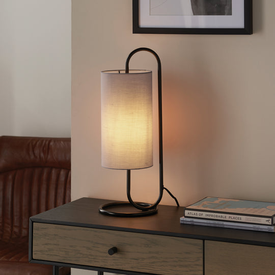 Klip Floating Cylinder Table Lamp | Grey/Matt Black