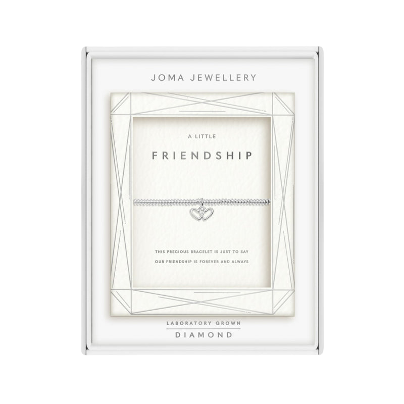 Laboratory Grown 'Diamond A Little 'Friendship' Bracelet | Silver Plated