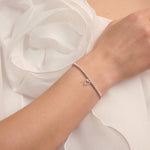 Laboratory Grown Diamond A Little 'Happy 40th Birthday' Bracelet | Silver Plated