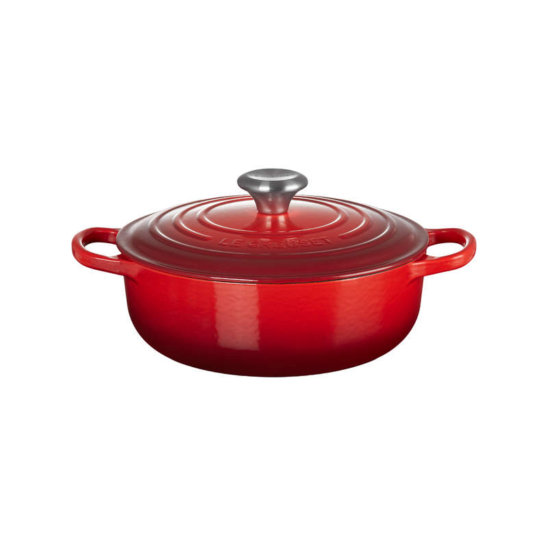 Cast Iron Sauteuse Pan | Cerise | 24cm