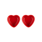 Stoneware Heart Ramekins | Cerise | Set of 2