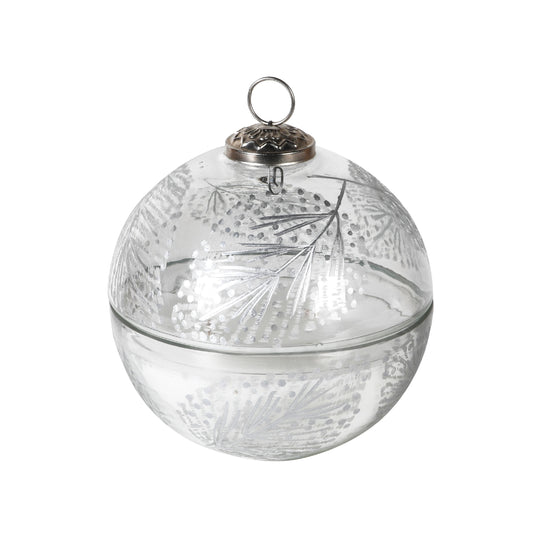 Festive Balsam & Cedar Candle Pot with Lid | Silver | Medium