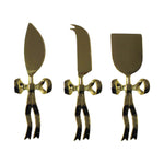 Bow Cheese Knife Set | Gold Plated | 3 Piece