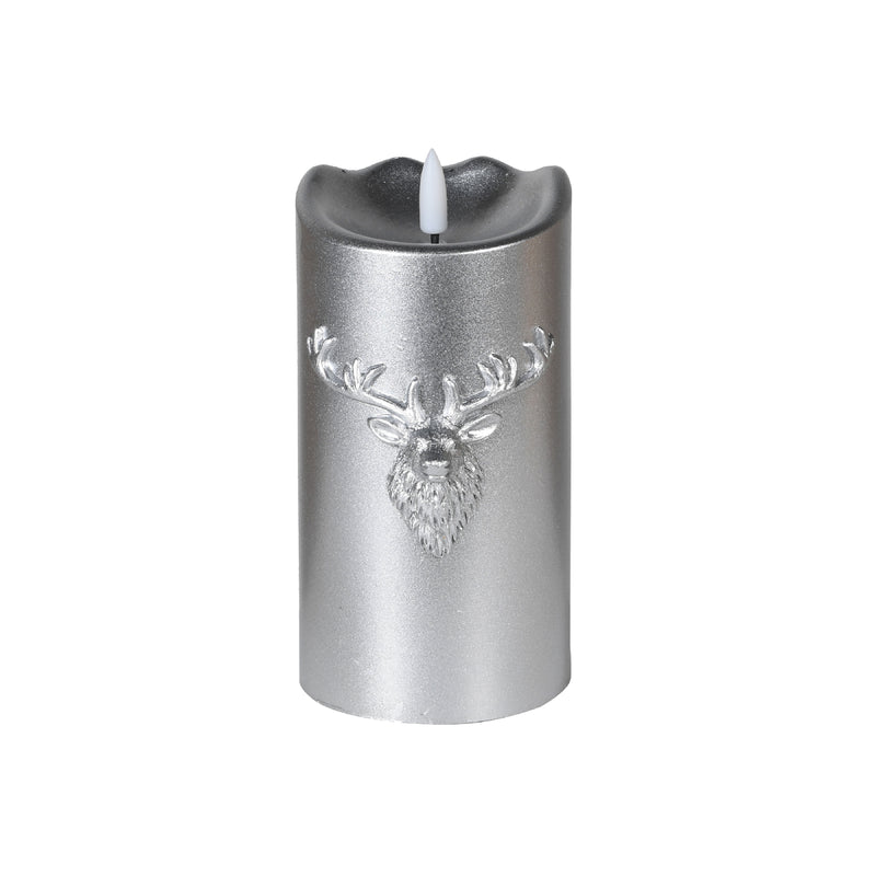 LED Stag Candle | Silver