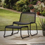 Outdoor Sassano Lounge Chair with Footstool | Black