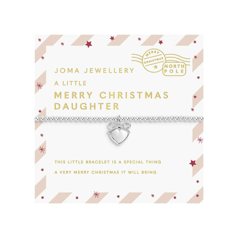 Kids’ Love From Santa 'Merry Christmas Daughter' Bracelet | Silver Plated