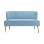 Beau 2 Seater Sofa | Cornflower Blue/Blonde Wood