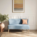 Beau 2 Seater Sofa | Cornflower Blue/Blonde Wood