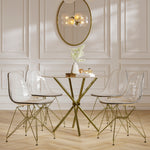Casa Clear Glass Dining Table with Gold Legs