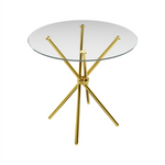 Casa Clear Glass Dining Table with Gold Legs