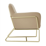 Charles Velvet Armchair | Beige/Brushed Gold
