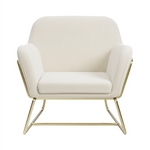 Charles Velvet Armchair | Cream/Brushed Gold
