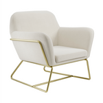 Charles Velvet Armchair | Cream/Brushed Gold