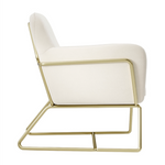 Charles Velvet Armchair | Cream/Brushed Gold