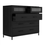 Edison Reeded 5 Drawer Chest | Matte Black