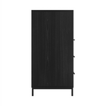 Edison Reeded 5 Drawer Chest | Matte Black