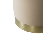 Lara Velvet Pouffe | Beige/Brushed Gold | Small