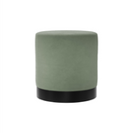 Lara Velvet Pouffe | Sage/Matte Black | Small