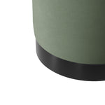 Lara Velvet Pouffe | Sage/Matte Black | Small