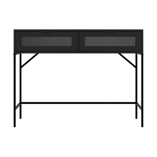Lincoln Reeded Console Table | Matt Black