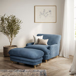 Plumpton Footstool | Denim Blue