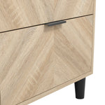 Stockholm Chevron 1 Door Wardrobe | Natural/Black