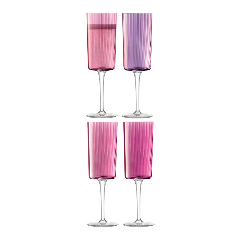 Gems Garnet Champagne Flutes | Set of 4 | 210ml