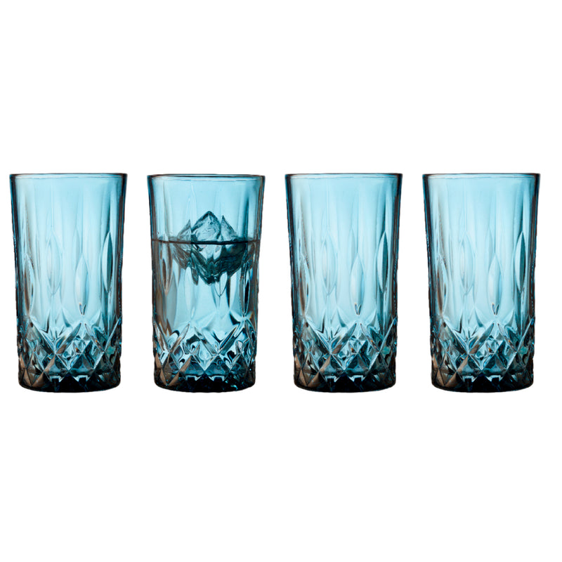 Sorrento Highball Glasses | Blue | 38cl | Set of 4